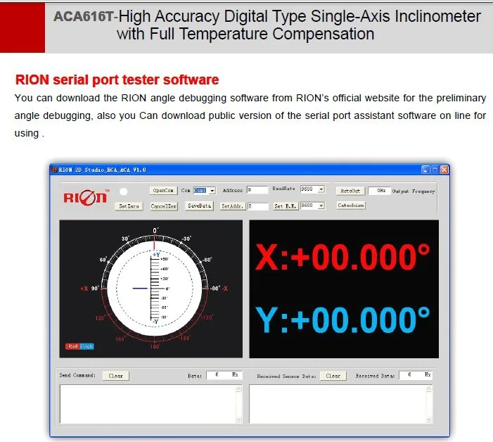 Light Angle Measurement Inclination Sensor Wireless/slope Meter