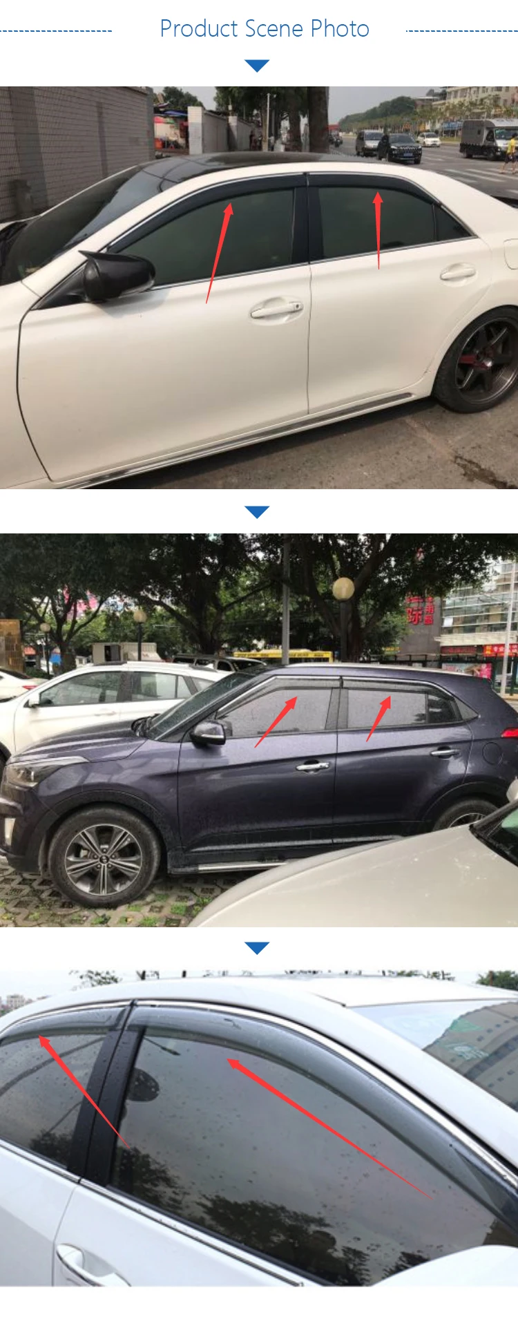 Auto Parts Car Mugen Window Visor,Plastic Rain Shield Hic Car Window