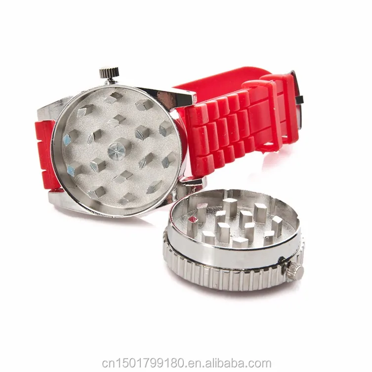 Wrist Watch Herb Grinder 2 Layers Hidden Metal Alloy Smoking Crusher