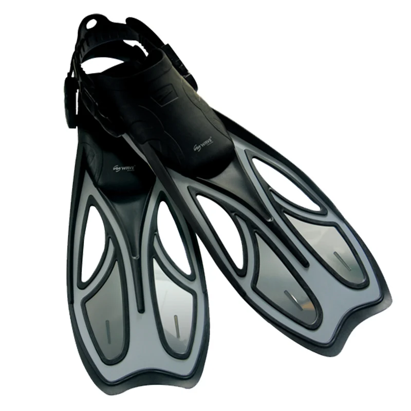 Open Heels Adjustable Under Water Long Rubber Free Diving Fins - Buy 