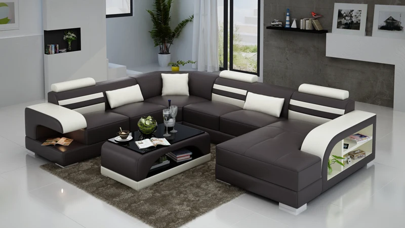 European Style Genuine Leather Sofa Set for living room modern