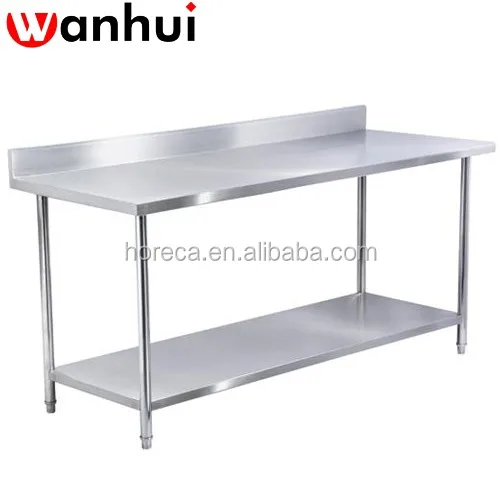 Restaurante De Cocina De Acero Inoxidable Mesa De Trabajo Con ... Restaurante De Cocina De Acero Inoxidable Mesa De Trabajo Con ...