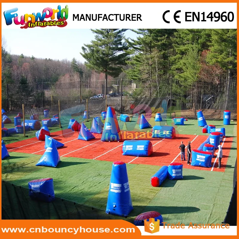Commercial Grade Funny Shooting Games Infalbles Field Blow Up Paintball Bunkers Inflatable Laser