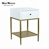 MW Home white painted 1 drawer 1 shelf bed side table wood cheap bedside table