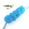 2019 Customized wholesale multicolor body rubbing ball mesh loofah shower sponge PE mesh baby pouf bath sponge