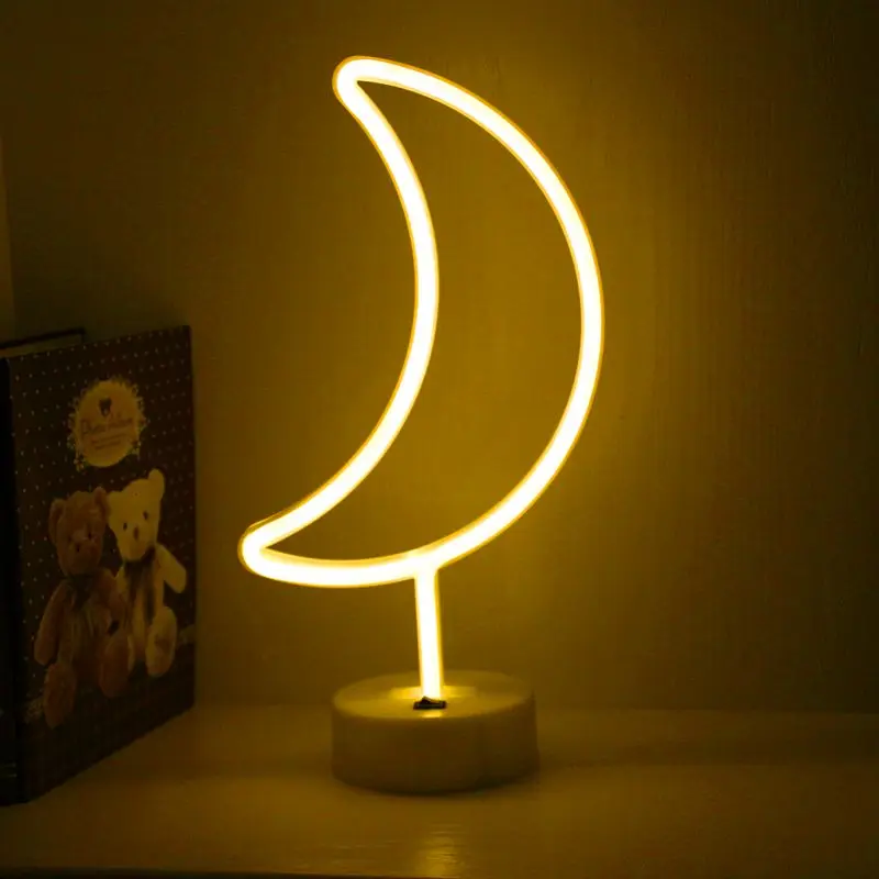 Battery Powered Operated Table  Neon Sign Moon Light Led For Ramadan Gift