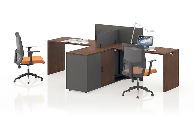 High Quality Mdf 2 People Office Desk Partition Design With File