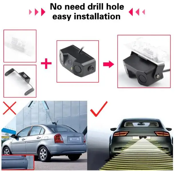 car reversing camera parking sensor with radar camera three in one