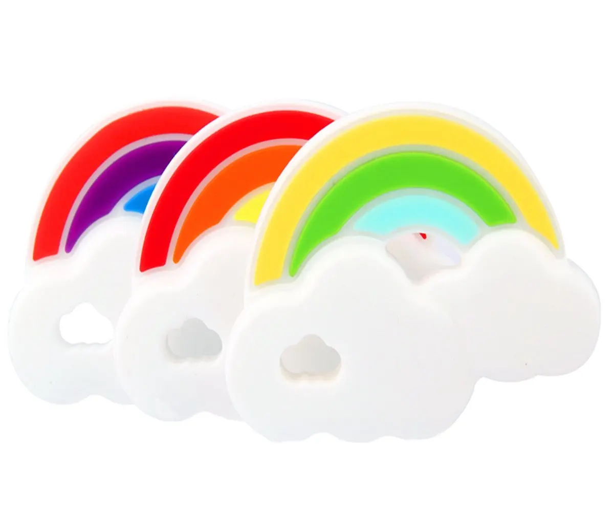 rainbow silicone teether