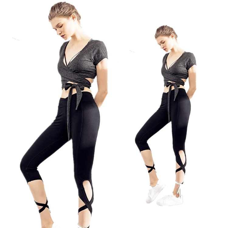 Sexy Strap Deep V Cotton Bodycon Stretchy Yoga Exercise Activewear croptop