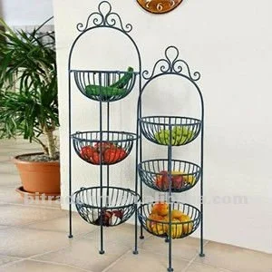 2 Sets Floor Stand Metal Fruits Holder Kitchen Fruit 2 Sets Floor Stand Metal Fruits Holder