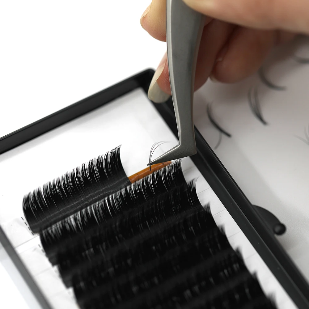 
Free Sample Easy fan mega Russian Volume lashes C D Curl Eyelash Extension 0.07 blooming eyelashes 