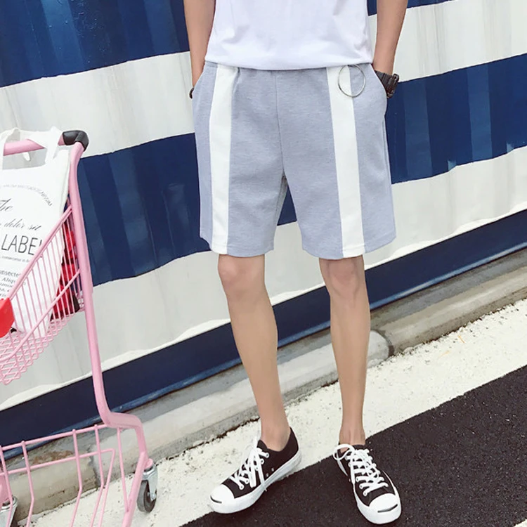 Wholesale Fat Mens Fashion Color Block Slim Fit Shorts Cotton Short