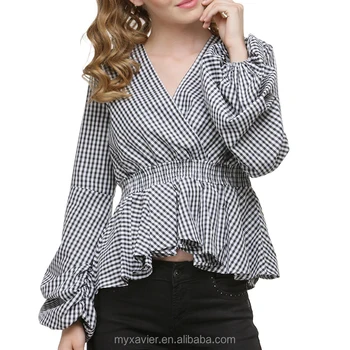 black white checked shirt womens