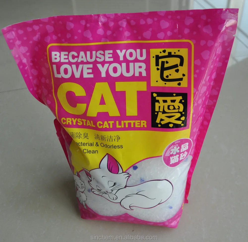 2017 best sales silica gel crystal cat litter sand, coloured cat litter