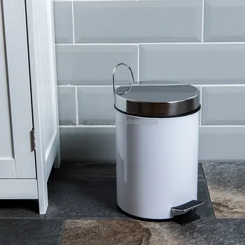 White Kitchen Bin bathroom kitchen bin 3 litre stainless steel waste rubbish White Kitchen Bin bathroom kitchen bin 3 litre stainless steel waste rubbish