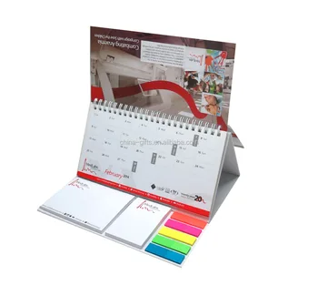 desktop calendar with notes