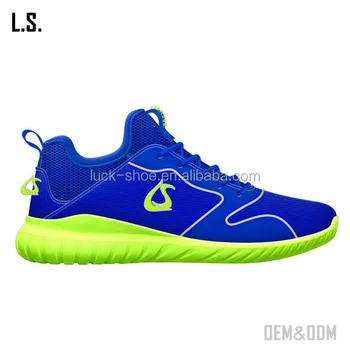 bright colored running shoes