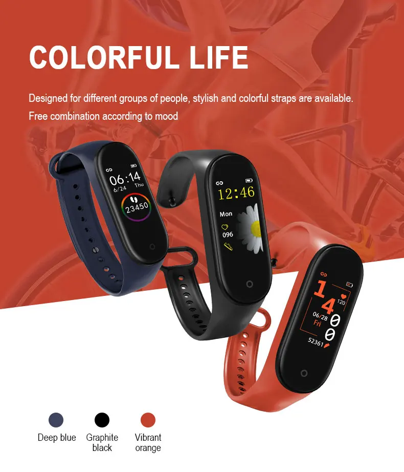 Smart Heart Rate Fitness band watch smart fitness bright light smart bandm4 band