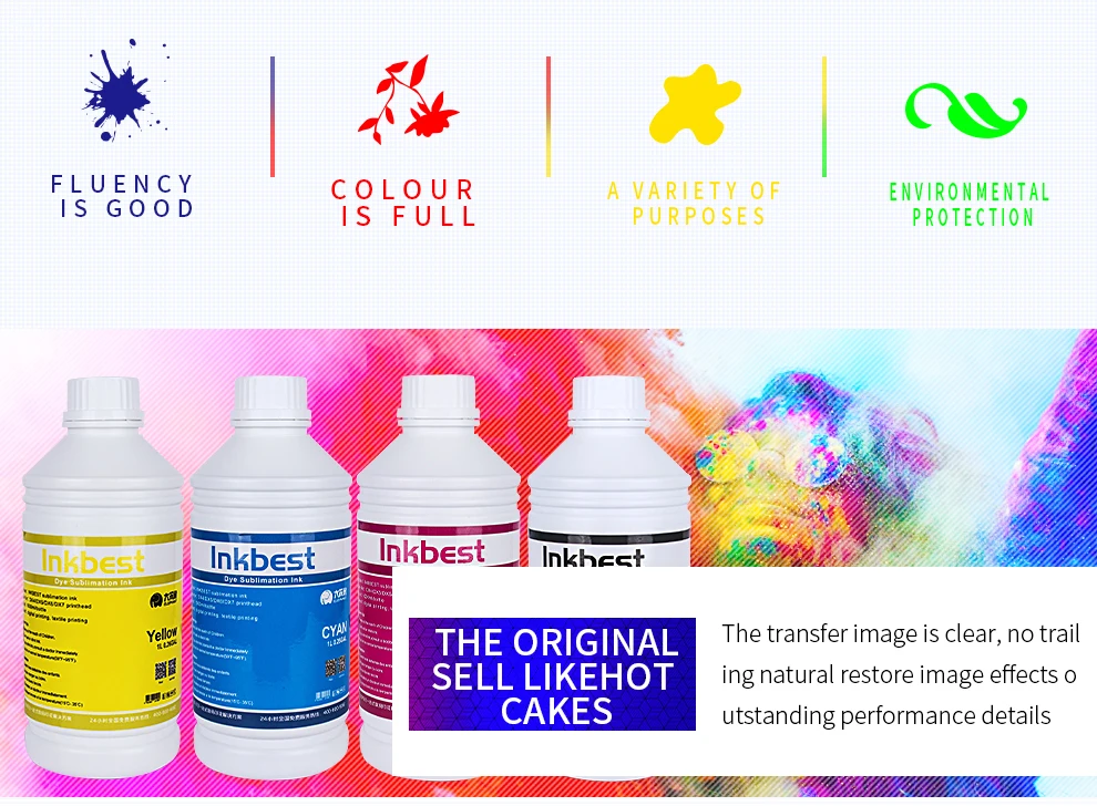 High Quality Inkbest 1 Litre White Dye Sublimation Ink For Cotton