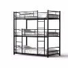 Metal triple bunk bed dormitory steel locker hostel beds 3 layer metal bunk bed with wire mesh bedroom furniture
