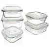 Microwave Dishwasher Safe BPA Free Reusable glass Food Storage Containers With Locking Lids