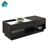 Modern Wood Home Furniture Wooden Glass Top Smart Coffee Table