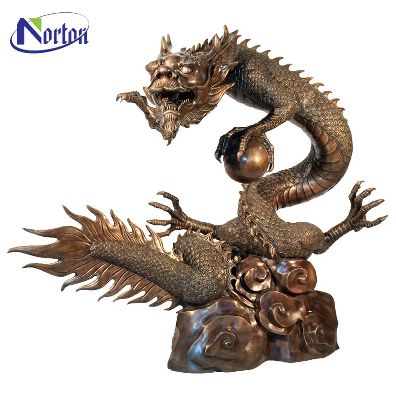 Antique Metal Bronze Chinese Dragon Statue Bronze Flying Dragon
