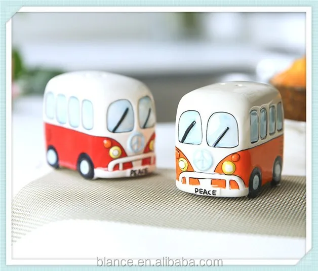 MLSP-VWV-OR Orange Camper Van Salt and Pepper Pots Home & Kitchen Salt ...