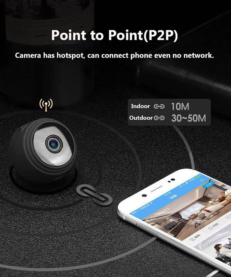 Mini Spy Camera WiFi Hidden Camera Wireless HD 1080P Indoor Home Small Spy Cam Security Cameras/Nanny Cam