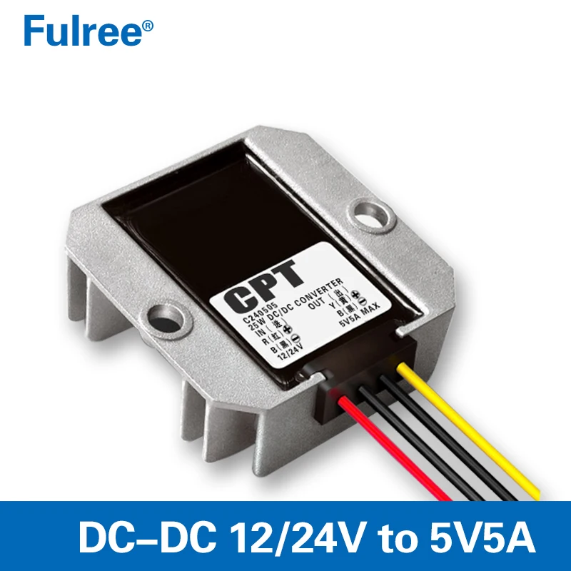 Buck Converter Voltage Regulator 12V//24V to 5V 5A USB Car Power Adapter