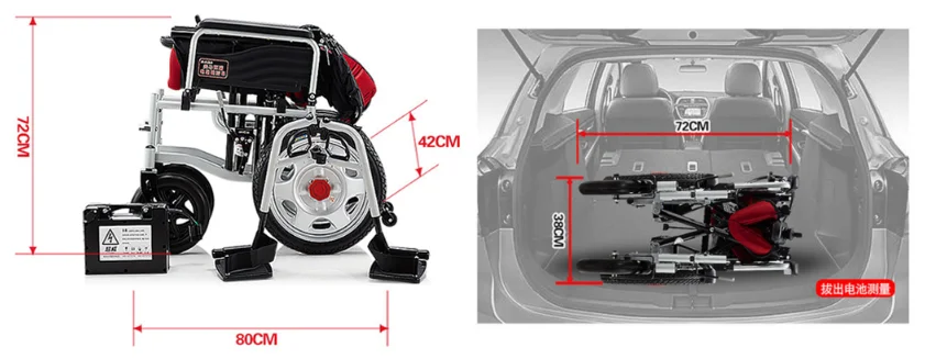 China manufacturer Supply lightweight Folding Power Wheel Chair with Electric Motor