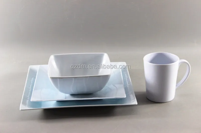 Creative Design Melamine Square Dinner Set Of 4pcs/16pcs/20pcs