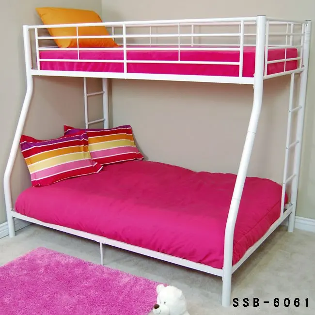 red metal bunk bed