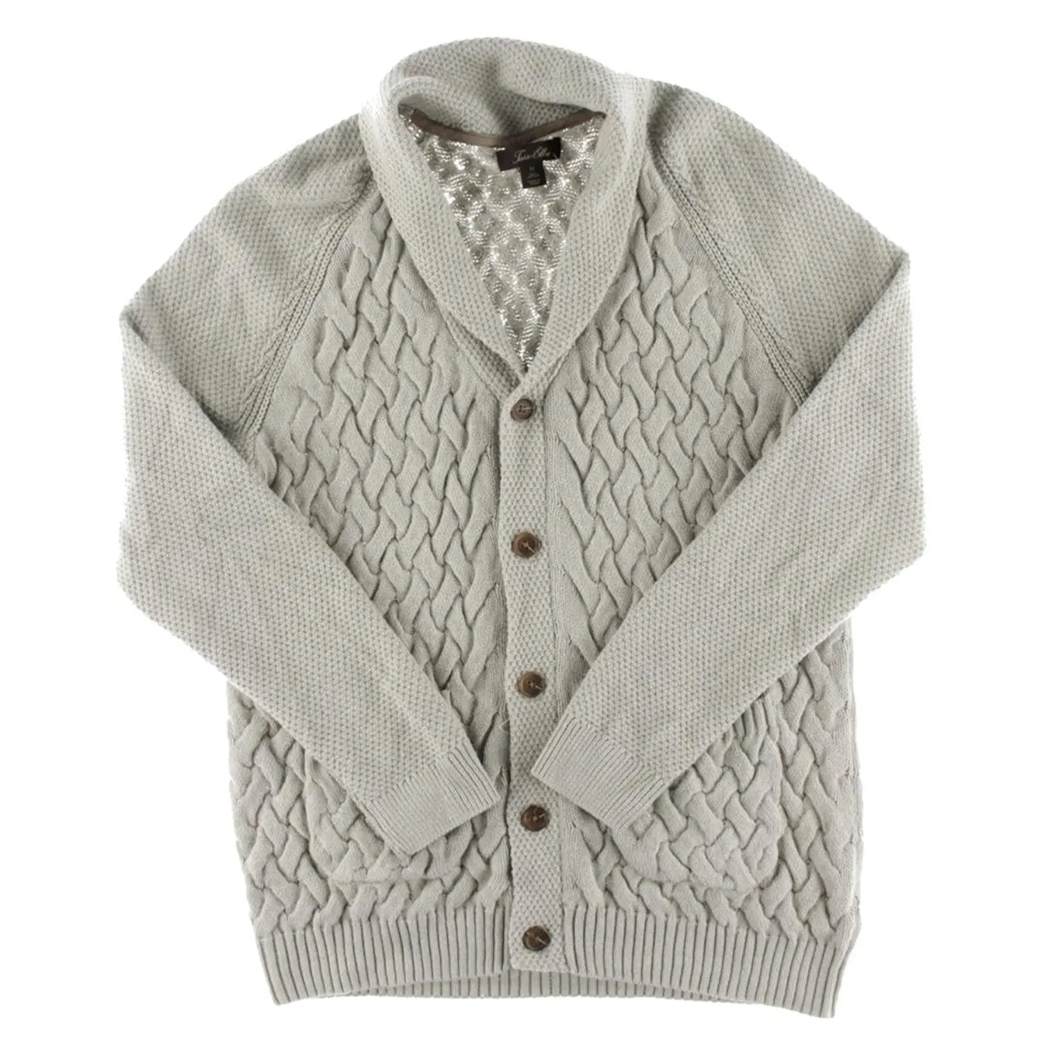 GAGA Mens Color Block V-Neck Front Button Knitwear Cardigan Sweater