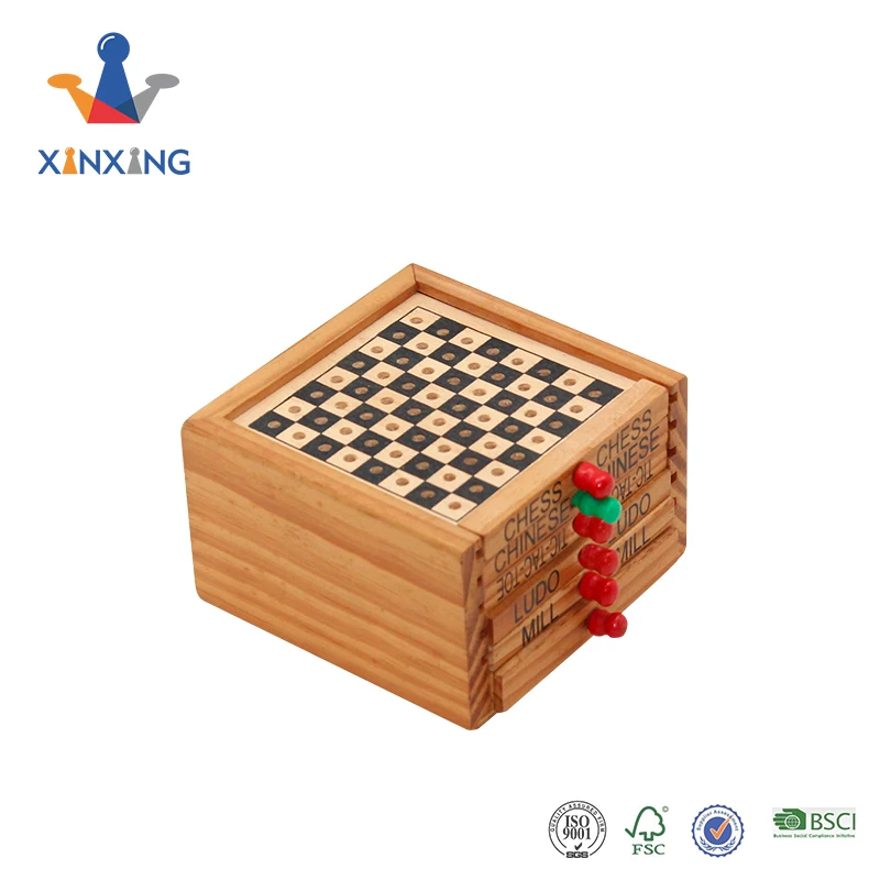 Chinese Checkers Board Flying Chess Wooden Ludo Board Game Set 2 in 1 Charm 