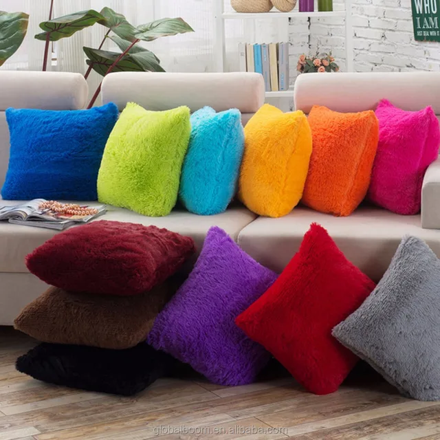 new design fashion solid color plush cushion pillow cozy chair