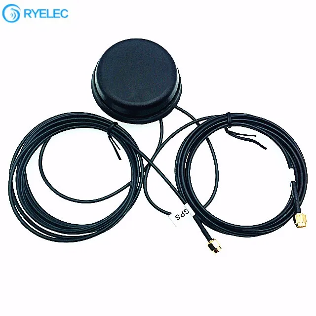 Gps+gsm Puck Combo Antenna With Rubber Pad Base To Sma Male Connectors ...