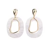New Design Style Acrylic Geometric Dangle Shell Earrings for Lady Vintage Fashion Jewelry Sweety Oval Shaped Pendientes
