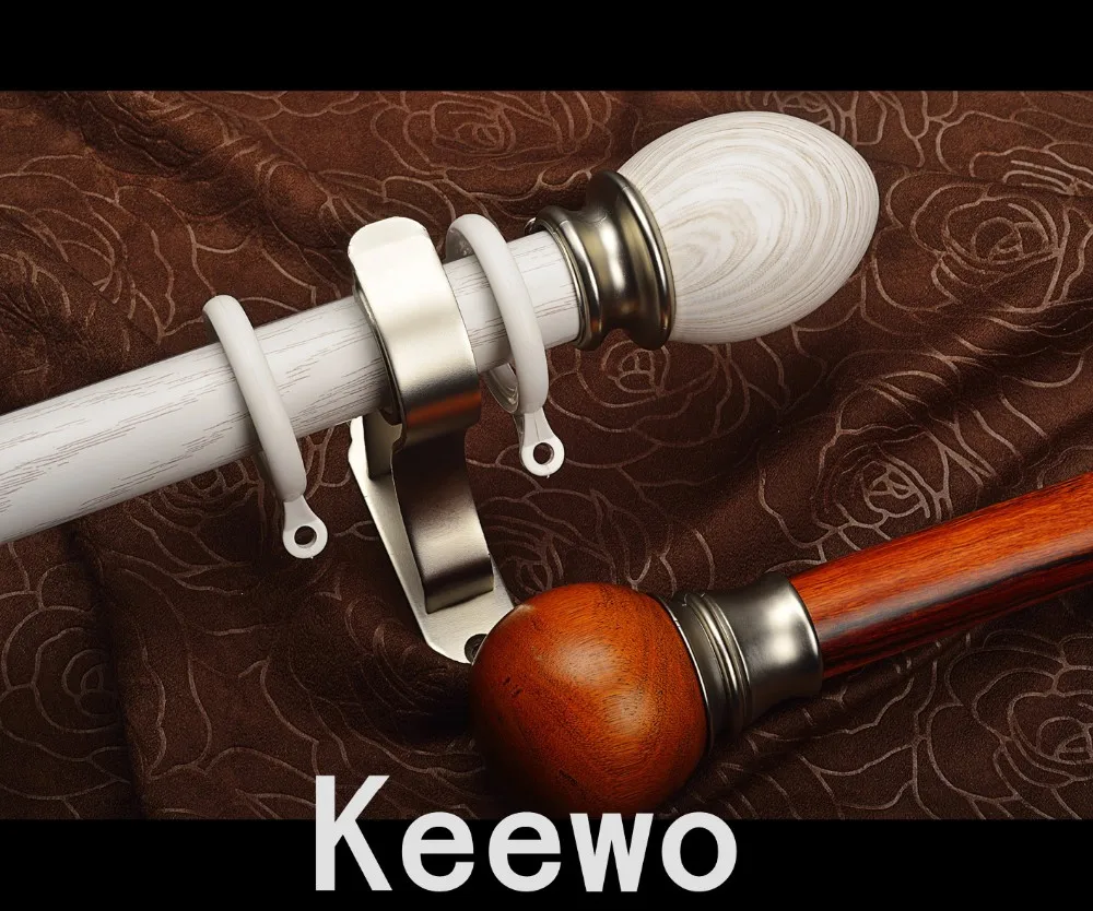 Keewo Wood Curtain Rod Uk Design Livingroom Window Curtain Pole,Rod