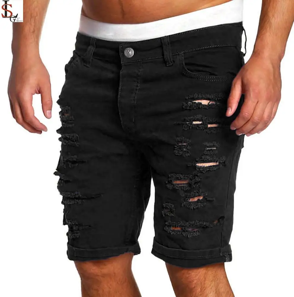 white ripped jeans shorts mens