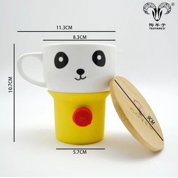 Ceramic Coffee Mugs Bulk With Bamboo Lid And Customized Package Ceramic Coffee Mugs Bulk With Bamboo Lid And Customized Package