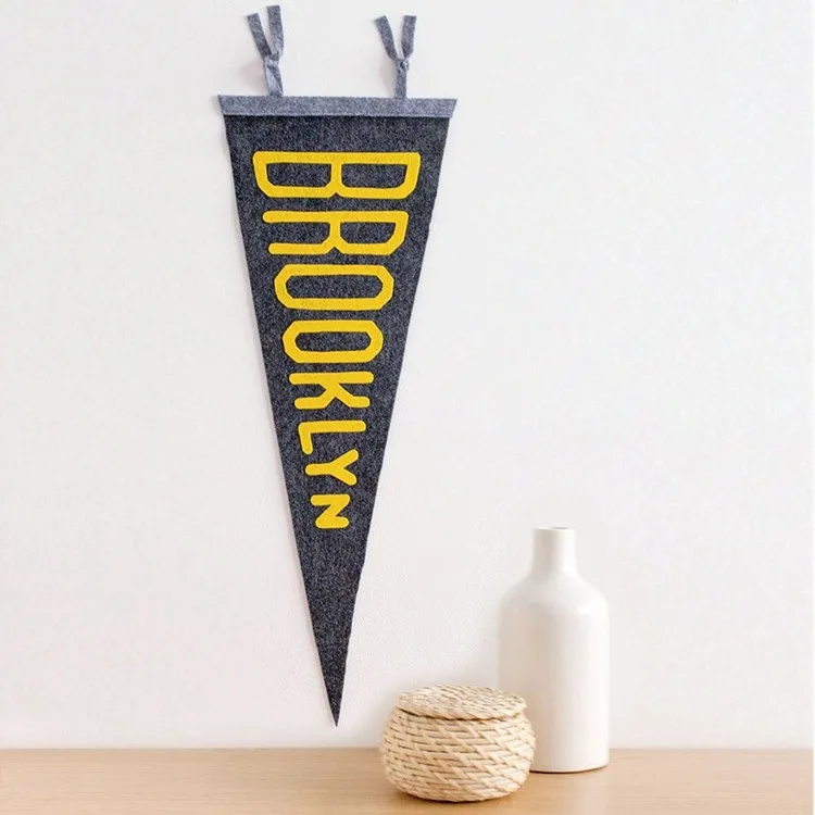 Custom Wall Hanging Pennants Sports Team Sublimation Triangle Felt