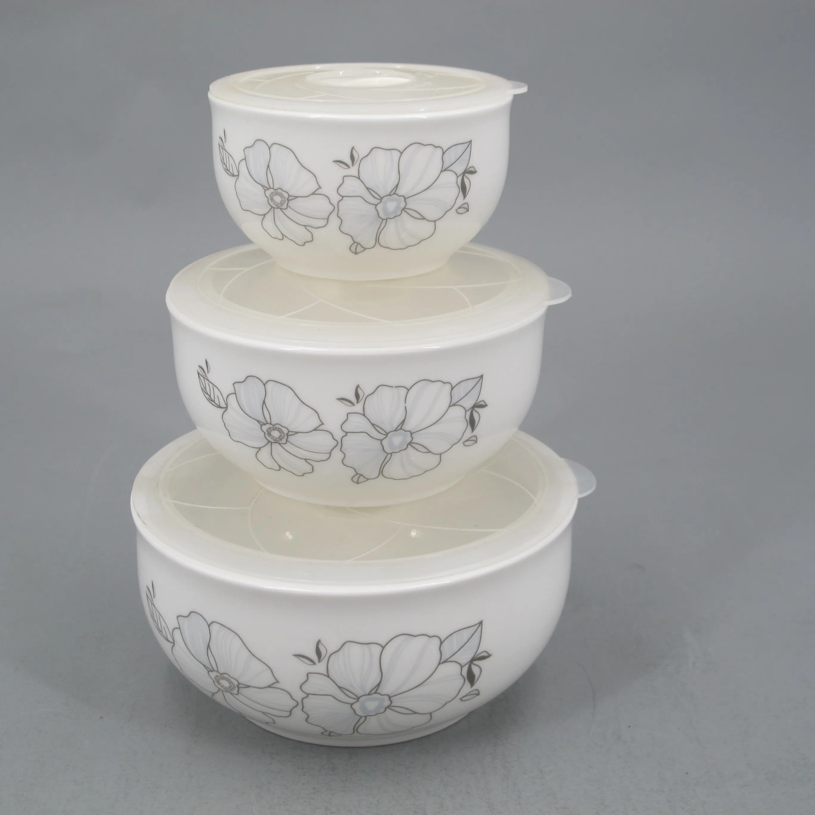 Wholesale Bulk Set Of 3 Fresh Storage Seal Bowl With Lid Ceramic