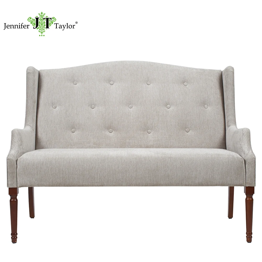 New Por Fabric Botton Tufting Settee Grey Two Seater Fabric Botton Tufting Settee