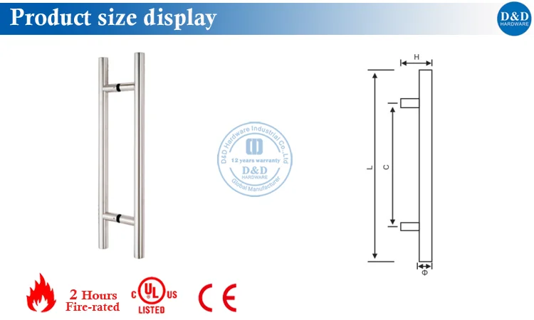 Pull Door Handle Size Display-D&D Hardware