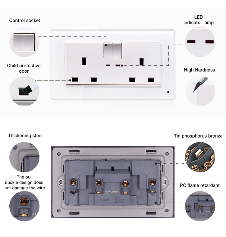 Smartdust 146*86 Power Point Plug Multi Electric Universal Uk 13a 6 Pin