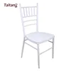 High quality stacking white metal chiavari chair with fixed cushion