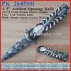 (PK-2645SH) 4.5" 3D CD Grain Dragon Handle Skull Head Blade Assisted Opening Pocket Knife