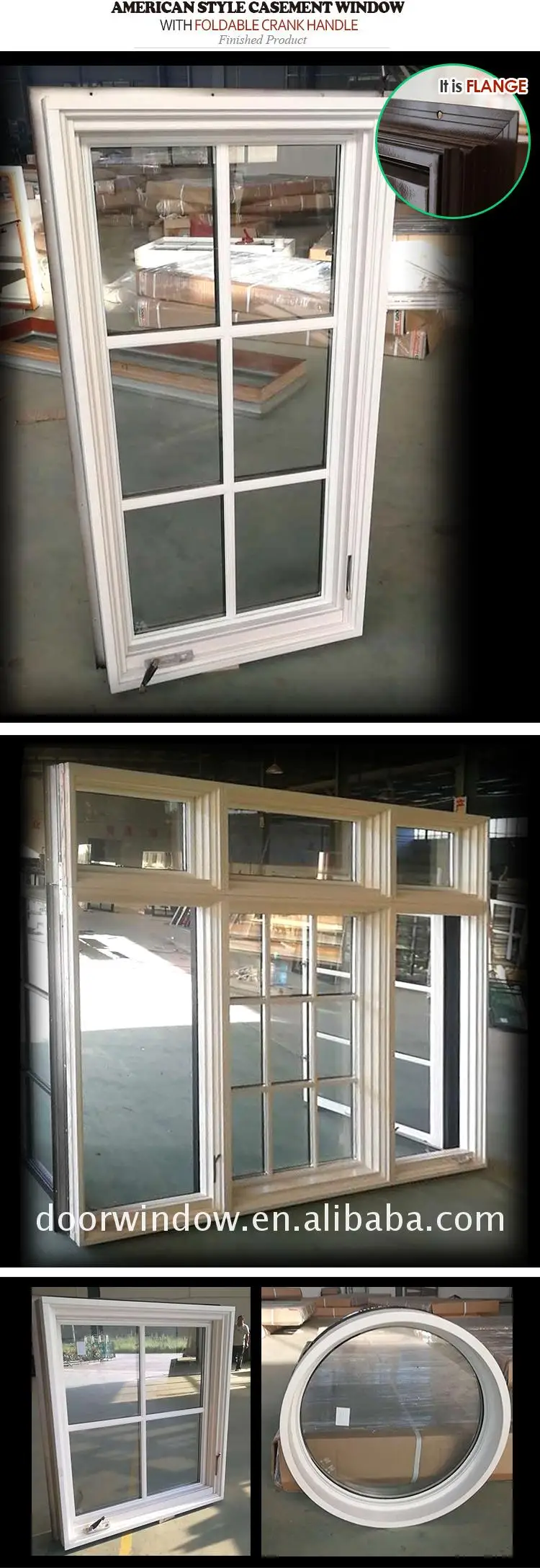 Customized wooden frame casement windows door and window design for